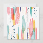 水彩抽象カラフルブラシ結婚式出欠確認 招待状 (裏面)