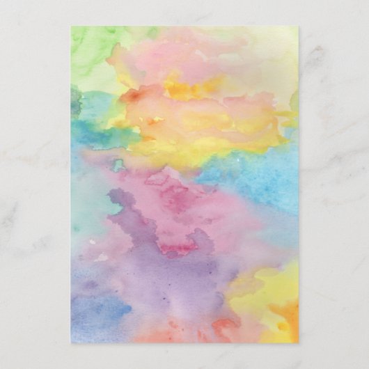 水彩抽象的な色鮮やかで幻想的な受付エリア エンクロージャーカード (裏面)