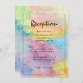 水彩抽象的な色鮮やかで幻想的な受付エリア エンクロージャーカード (正面/裏面)