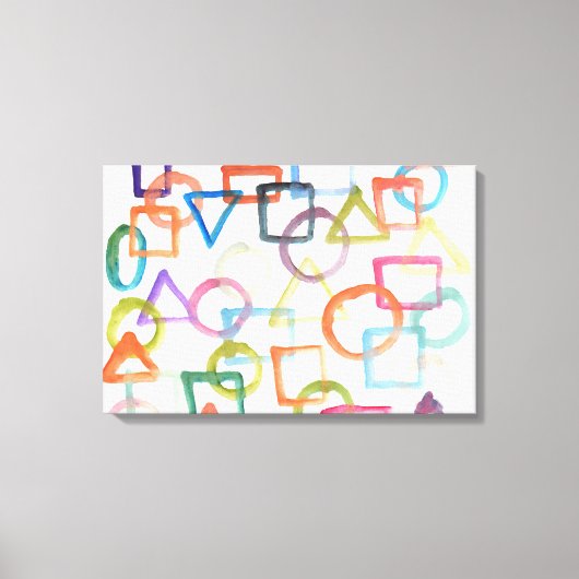 水彩抽象絵画 キャンバスプリント (正面)