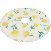 水彩抽象花卉牡丹パターン ブラッシュドポリエステルツリースカート (アングル)