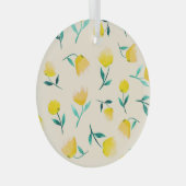 水彩抽象花卉牡丹图案 ガラスオーナメント (正面右)