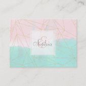 水彩抽象芸術と金の三角デザイン 名刺 (正面)