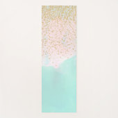 水彩抽象芸術と金色紙吹雪デザイン ヨガマット (正面)