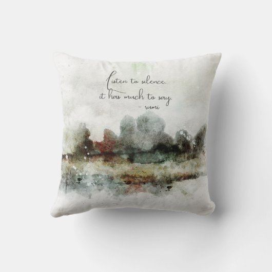 水彩抽象芸術るみ引用文ギフト クッション (裏面)