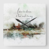 水彩抽象芸術るみ引用文ギフト スクエア壁時計 (正面)