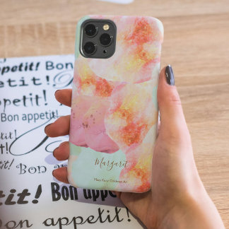水彩抽象芸術アイスカラフルクリームお名前 iPhone 13ケース