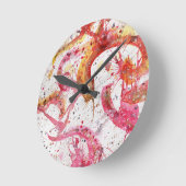 水彩抽象芸術アクリル製壁時計 ラウンド壁時計 (傾斜)