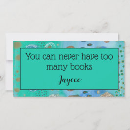 水彩抽象芸術アートパーソナライズされた、ブックマーク サンキューカード