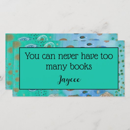 水彩抽象芸術アートパーソナライズされた、ブックマーク サンキューカード (正面/裏面)