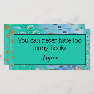 水彩抽象芸術アートパーソナライズされた、ブックマーク サンキューカード