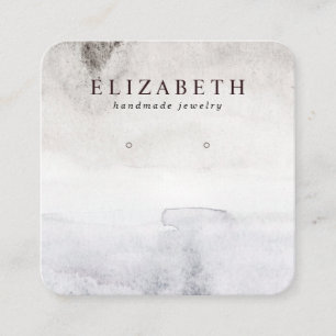 水彩抽象芸術イヤリング表示 スクエア名刺