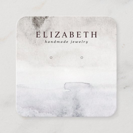 水彩抽象芸術イヤリング表示 スクエア名刺 (正面)
