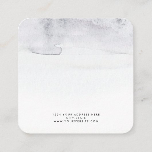 水彩抽象芸術イヤリング表示 スクエア名刺 (裏面)