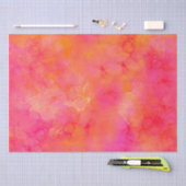 水彩抽象芸術インクアートピンクオレンジラッピングP 薄葉紙 (クラフト)