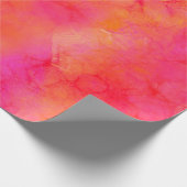 水彩抽象芸術インクアートピンクオレンジ ラッピングペーパー (角)