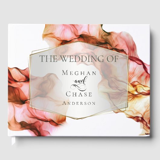 水彩抽象芸術インク秋色 ゲストブック (正面)