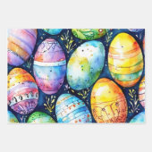 水彩抽象芸術イースターエッグラップ ラッピングペーパーシート (正面3)