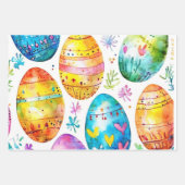 水彩抽象芸術イースターエッグラップ ラッピングペーパーシート (正面)