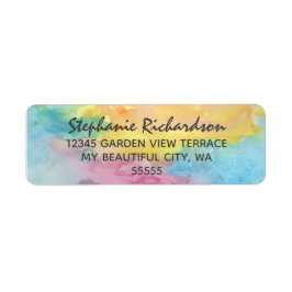 水彩抽象芸術カラフルお洒落結婚の ラベル