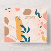 水彩抽象芸術カラフルパステル結婚ズ オールインワン招待状 (裏面)