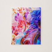 水彩抽象芸術カラフルブラシストロークアート ジグソーパズル (縦)