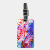 水彩抽象芸術カラフルブラシストロークアート ラゲッジタグ (正面縦)