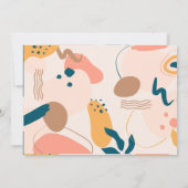 水彩抽象芸術カラフル日付の保存 招待状 (裏面)