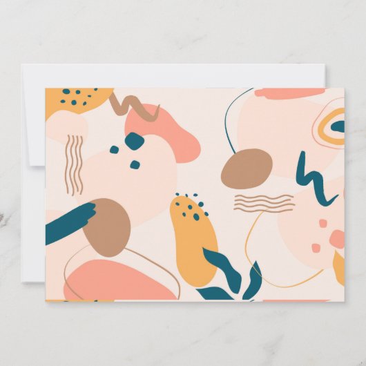 水彩抽象芸術カラフル日付の保存 招待状 (裏面)