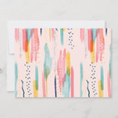 水彩抽象芸術カラフル日付の保存 招待状 (裏面)