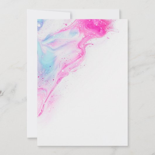 水彩抽象芸術カラフル結婚式招待状 招待状 (裏面)