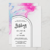 水彩抽象芸術カラフル結婚式招待状 招待状 (正面/裏面)