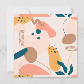 水彩抽象芸術カラフル結婚詳細 招待状 (裏面)