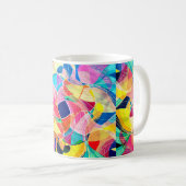 水彩抽象芸術カラフル背景（ファンタ付き） コーヒーマグカップ (正面右)