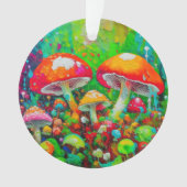 水彩抽象芸術キノコ オーナメント (正面)