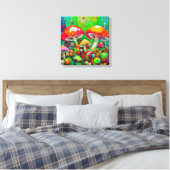 水彩抽象芸術キノコ キャンバスプリント (インサイチュ (寝室))