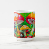 水彩抽象芸術キノコ コーヒーマグカップ (中央)