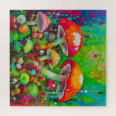 水彩抽象芸術キノコ ジグソーパズル (横)