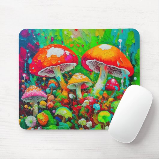 水彩抽象芸術キノコ マウスパッド (マウス)