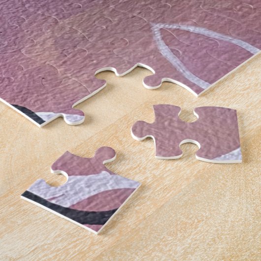 水彩抽象芸術コンテンポラリーモダンアート ジグソーパズル (側面)