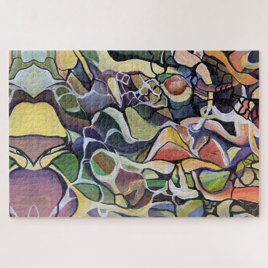 水彩抽象芸術コンテンポラリーモダンアート ジグソーパズル (横)