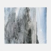 水彩抽象芸術コースタルロッキービーチ絵画ズ フリースブランケット (正面(横))