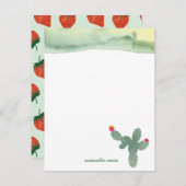 水彩抽象芸術サボテンありがとうノートカード ノートカード (正面/裏面)