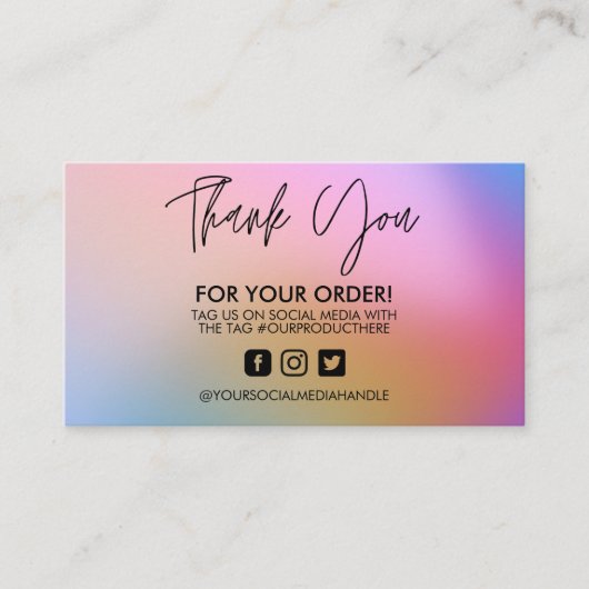 水彩抽象芸術サンキューユートレンディーサロン 名刺 (正面)