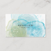 水彩抽象芸術シーブルーグリーンコースト 名刺 (正面)