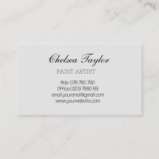 水彩抽象芸術スクリプトウェーブープロフェッショナル 名刺 (裏面)