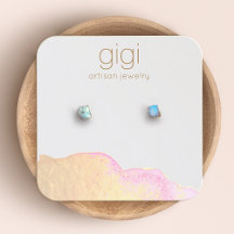 水彩抽象芸術スタッド耳飾り表示ホルダー