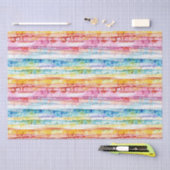 水彩抽象芸術ストライプ誕生日 薄葉紙 (クラフト)