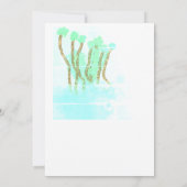 水彩抽象芸術ツリーティール（緑がかった色）ブアートルー結婚ズ 招待状 (裏面)