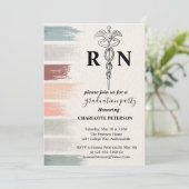水彩抽象芸術ナース卒業パーティーの写真  招待状 (スタンド正面)